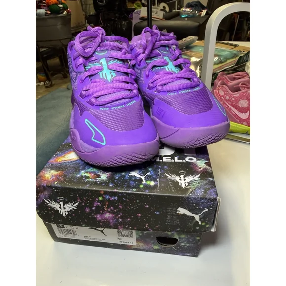 PUMA Melo MB.01 Youth Purple Glimmer Basketball Shoes Size 4 - Picture 7 of 9